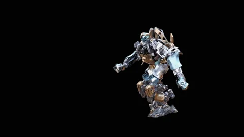 Robot Dancing, with Alpha matte. Vídeo Stock 167275377