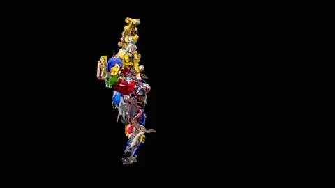 Robot Dancing, with Alpha matte. 스톡 동영상 167420848