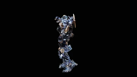Robot Dancing, with Alpha matte. Vídeo Stock 167421131