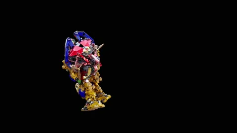 Robot Dancing, with Alpha matte. Stockbeeldmateriaal 167842302