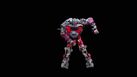 Robot Dancing, with Alpha matte. Stock Footage 167842558