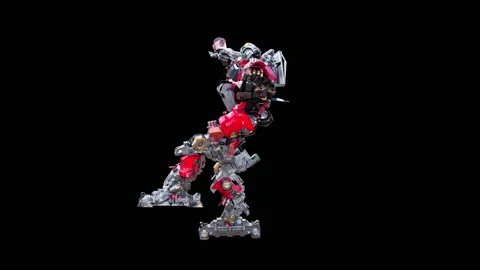 Robot Dancing, with Alpha matte. Stock Footage 168140265