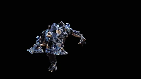 Robot Dancing, with Alpha matte. Stock Footage 168754647
