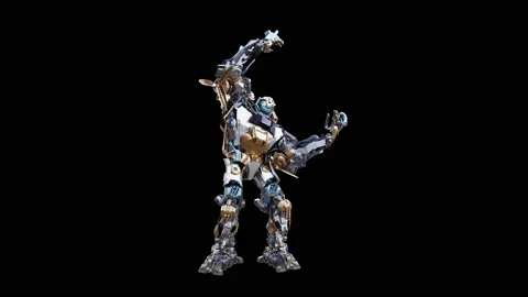 Robot Dancing, with Alpha matte. Stock Footage 169168617