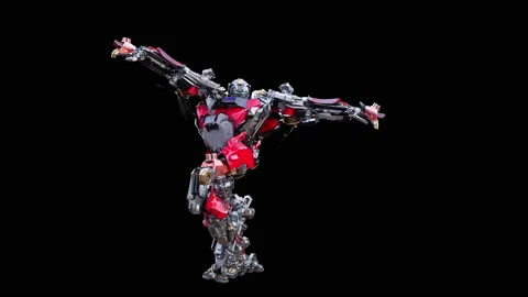 Robot Dancing, with Alpha matte. Stockbeeldmateriaal 169239861