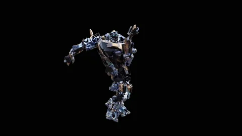 Robot Dancing, with Alpha matte. Stock Footage 170953027