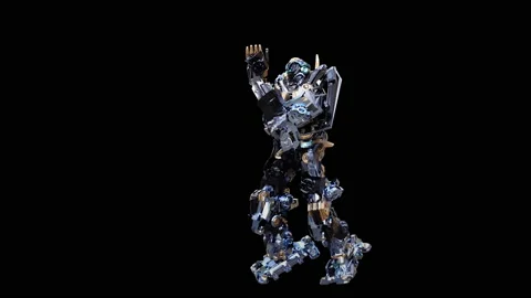 Robot Dancing, with Alpha matte. Stockbeeldmateriaal 170953032