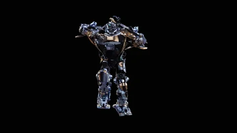 Robot Dancing, with Alpha matte. Video stock 171468137