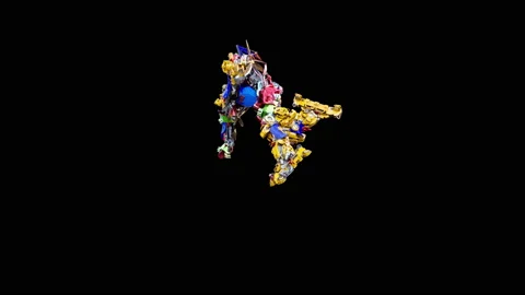 Robot Dancing, with Alpha matte. Stock Footage 171884001