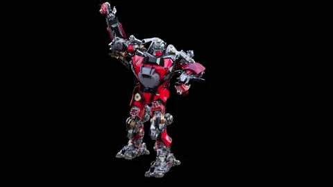 Robot Dancing, with Alpha matte. Stock Footage 176461056