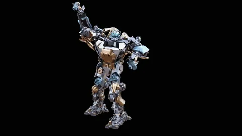 Robot Dancing, with Alpha matte. Stock Footage 176465345