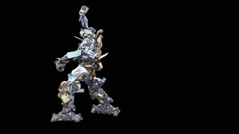 Robot Dancing, with Alpha matte. 库存影片 176465984