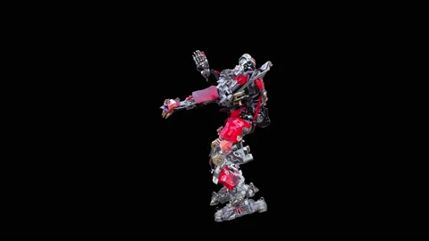 Robot Dancing, with Alpha matte. Stockbeeldmateriaal 179536479
