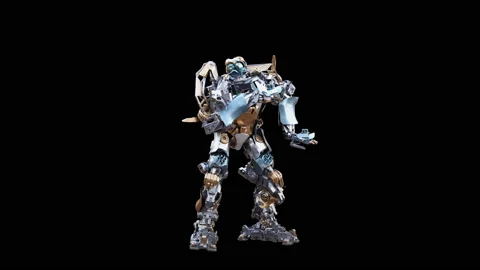 Robot Dancing, with Alpha matte. Stock Footage 179543944