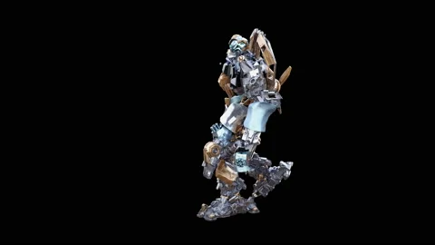 Robot Dancing, with Alpha matte. Stock Footage 188494690