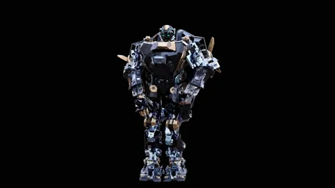 Robot Dancing, with Alpha matte. Vídeo Stock 194614084