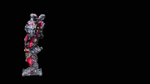Robot Dancing, with Alpha matte. Stock Footage 194614132