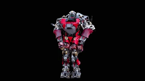 Robot Dancing, with Alpha matte. 動画素材 194614189