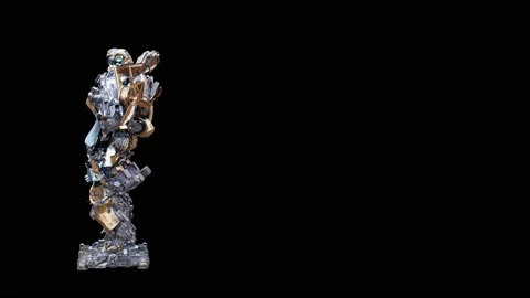 Robot Dancing, with Alpha matte. 库存影片 194614371