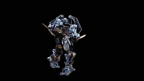 Robot Dancing, with Alpha matte. 库存影片 195109272