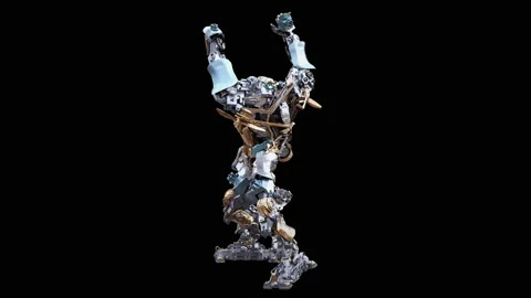 Robot Dancing, with Alpha matte. 動画素材 196235413