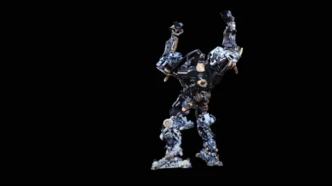 Robot Dancing, with Alpha matte. 動画素材 196235690