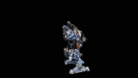 Robot Dancing, with Alpha matte. Stockbeeldmateriaal 198899823