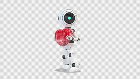 Robot Dancing with a heart 库存影片 163345946