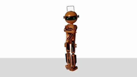 Robot dancing transparent background for push on background Stock Footage 289597743