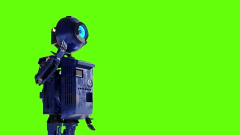 Robot dancing transparent background for push on background Stock Footage 289597790