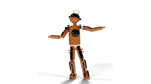 Robot dancing transparent background for push on background Stock Footage 289598072