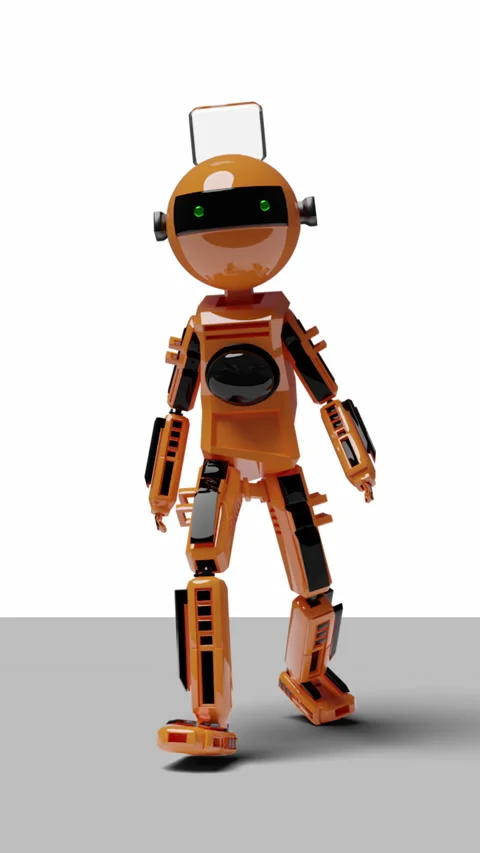 Robot dancing transparent background for push on background Stock Footage 289598325