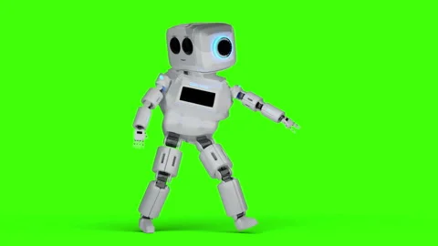 Robot dancing transparent background for push on background Stock Footage 289598509