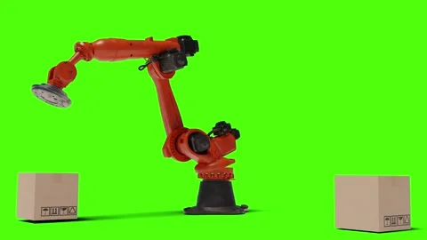 Robot dancing transparent background for push on background Stock Footage 289598613