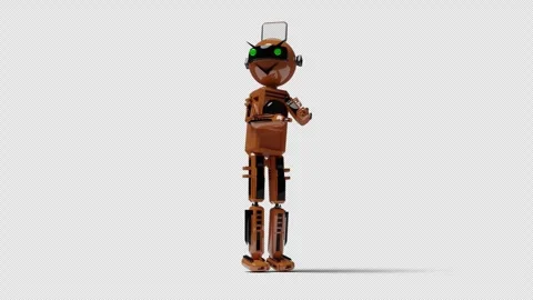 Robot dancing transparent background for push on background Stock Footage 289598725