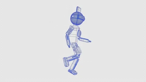 Robot dancing transparent background for push on background Stock Footage 289598939