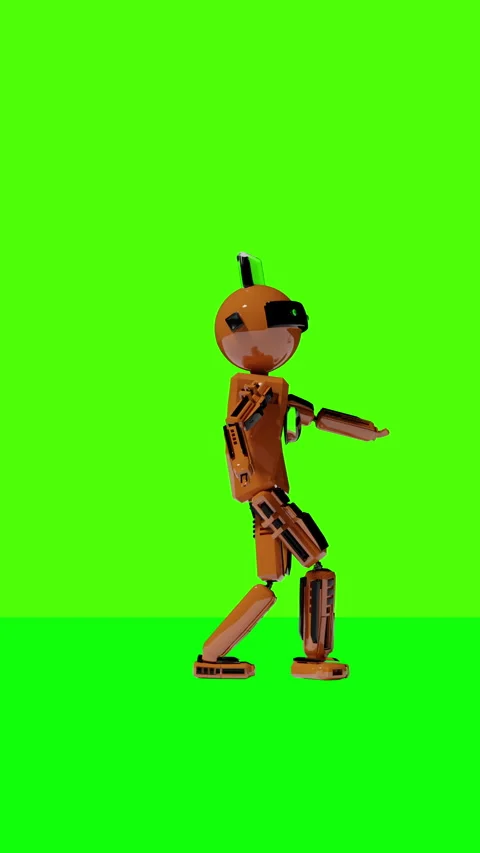 Robot dancing transparent background for push on background Stock Footage 289598958