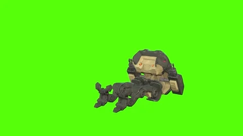 Robot Death Green Screen Animation 4k Rendering Video stock 263273896