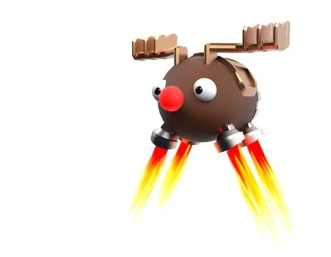 Robot deer,fly deer,christms deer,3d render. Stock Photos