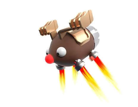 Robot deer,fly deer,christms deer,3d render. Stock Photos