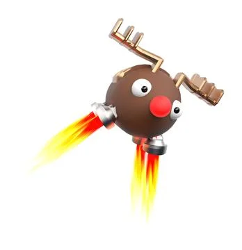 Robot deer,fly deer,christms deer,3d render. Stock Photos