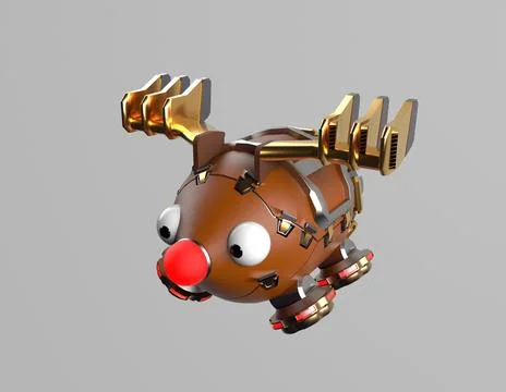 Robot deer,fly deer,christms deer,3d render. Stock Photos