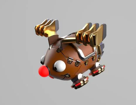 Robot deer,fly deer,christms deer,3d render. Stock Photos