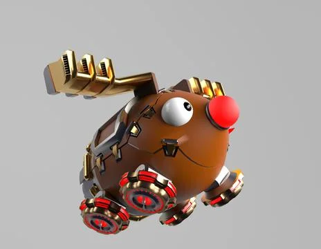 Robot deer,fly deer,christms deer,3d render. Foto stock