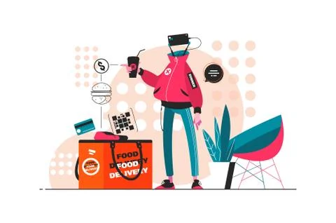 Robot delivery service 스톡 일러스트