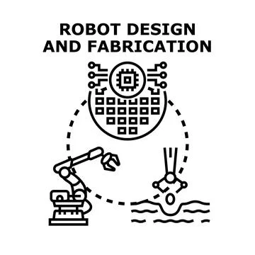 Robot design and fabrication process concept 스톡 일러스트
