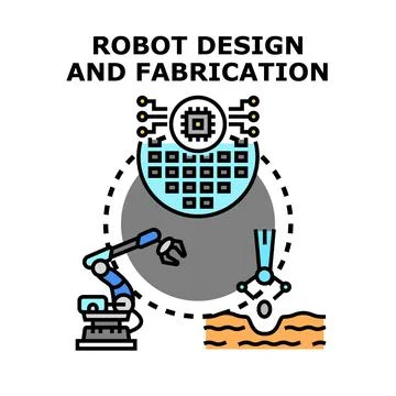 Robot design and fabrication process concept Stock Illustration