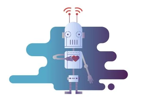 Robot design flat Illustrazione stock