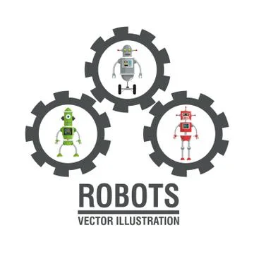 Robot design. Technology concept. humanoid icon Illustrazione stock