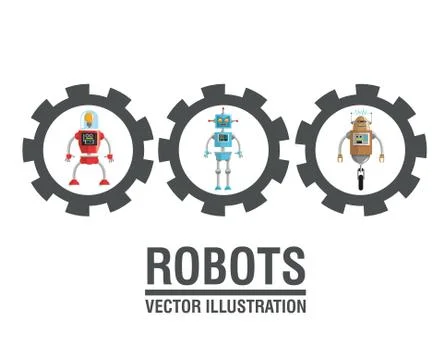 Robot design. Technology concept. humanoid icon Illustrazione stock